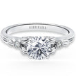 Load image into Gallery viewer, Kirk Kara White Gold &quot;Dahlia&quot; Petite Textured Leaf Diamond Engagement Ring Front View
