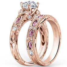 Load image into Gallery viewer, Kirk Kara &quot;Dahlia&quot; Pink Sapphire Marquise Cut Diamond Engagement Ring
