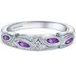 Load image into Gallery viewer, Kirk Kara &quot;Dahlia&quot; Purple Amethyst Marquise Leaf Shaped Wedding Band
