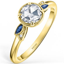 Load image into Gallery viewer, Kirk Kara &quot;Dahlia&quot; Rose Cut Diamond &amp; Blue Sapphire Engagement Ring
