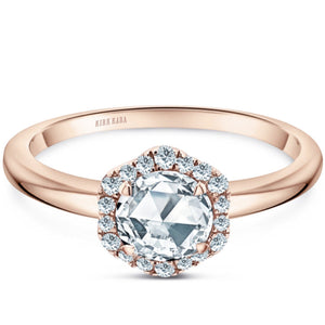 Kirk Kara "Dahlia" Rose Cut Soft Petal Halo Diamond Engagement Ring