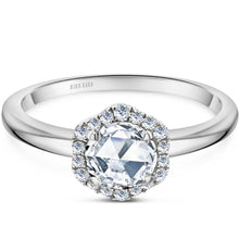 Load image into Gallery viewer, Kirk Kara &quot;Dahlia&quot; Rose Cut Soft Petal Halo Diamond Engagement Ring
