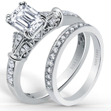 Load image into Gallery viewer, Kirk Kara White Gold &quot;Lori&quot; Diamond Engagement Ring Angled Side View
