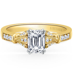 Kirk Kara "Lori" Emerald Cut Diamond Engagement Ring