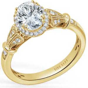 Kirk Kara "Lori" Oval Cut Halo Diamond Engagement Ring
