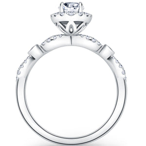 Kirk Kara "Lori" Oval Cut Hidden Halo Diamond Engagement Ring
