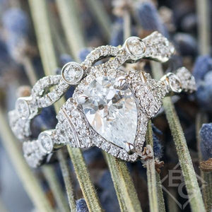 Kirk Kara "Lori" Pear Cut Halo Diamond Engagement Ring