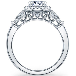 Kirk Kara "Lori" Round Cut Diamond Halo Engagement Ring