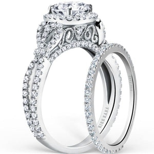 Kirk Kara "Mini-Pirouetta" Halo Diamond Engagement Ring
