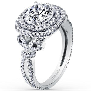 Kirk Kara Pirouetta Double Halo Diamond Engagement Ring