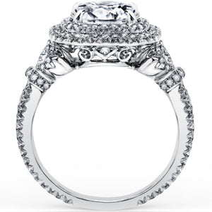 Kirk Kara "Pirouetta" Double Halo Diamond Engagement Ring