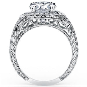 Kirk Kara "Pirouetta" Large Halo Diamond Twist Engagement Ring