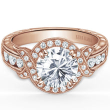 Load image into Gallery viewer, Kirk Kara &quot;Pirouetta&quot; Large Halo Diamond Twist Engagement Ring
