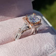 Load image into Gallery viewer, Kirk Kara Pirouetta Princess Cut Two-Tone Halo Diamond Engagement Ring

