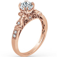 Load image into Gallery viewer, Kirk Kara &quot;Pirouetta&quot; Scrollwork Diamond Engagement Ring
