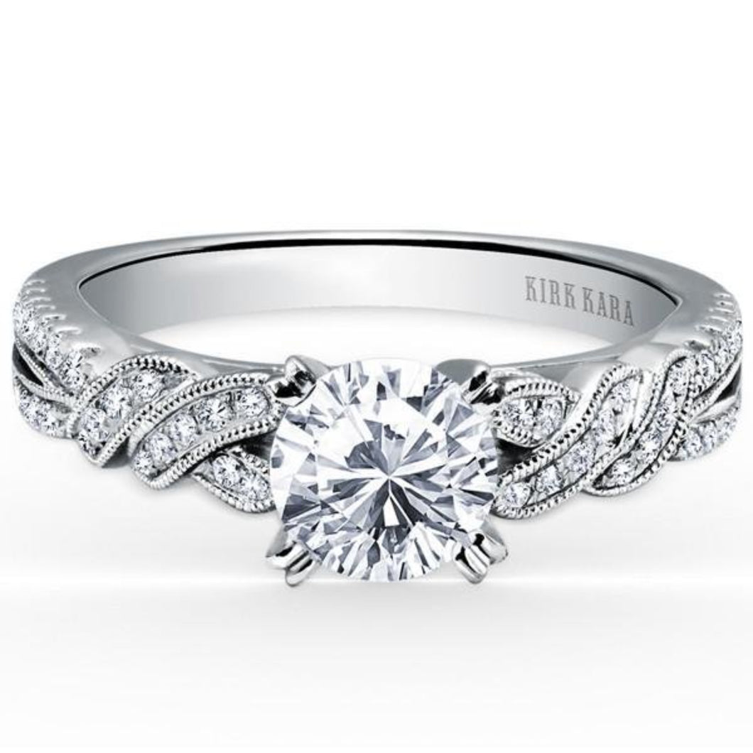 Kirk Kara Pirouetta Thin Twist Diamond Engagement Ring