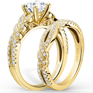 Kirk Kara "Pirouetta" Thin Twist Diamond Engagement Ring