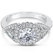 Load image into Gallery viewer, Kirk Kara &quot;Pirouetta&quot; Three Stone Halo Diamond Engagement Ring
