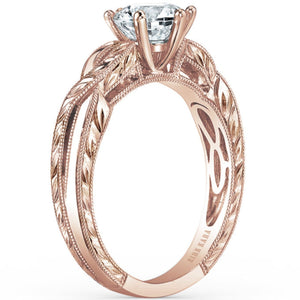 Kirk Kara "Pirouetta" Twist Hand Engraved Diamond Engagement Ring