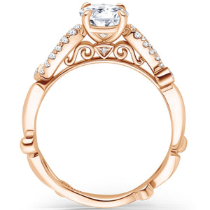 Kirk Kara "Rayana" Cathedral Diamond Engagement Ring with Oval Center