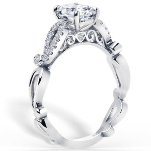 Kirk Kara "Rayana" Cathedral Diamond Engagement Ring with Oval Center