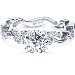 Kirk Kara "Rayana" Milgrain Paisley Swirl Diamond Engagement Ring