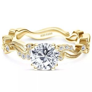 Kirk Kara Rayana Milgrain Paisley Swirl Diamond Engagement Ring