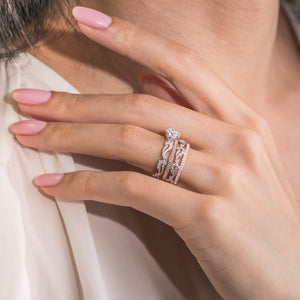 Kirk Kara "Rayana" Milgrain Paisley Swirl Diamond Engagement Ring