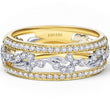 Load image into Gallery viewer, Kirk Kara White &amp; Yellow Gold &quot;Rayana&quot; Paisley Swirl Diamond Edge Fashion Band Front View
