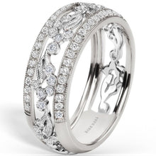 Load image into Gallery viewer, Kirk Kara White Gold &quot;Rayana&quot; Paisley Swirl Diamond Edge Fashion Band Angled Side View
