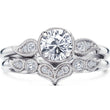 Load image into Gallery viewer, Kirk Kara &quot;Rayana&quot; Paisley Swirl Milgrain Halo Diamond Engagement Ring
