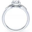 Load image into Gallery viewer, Kirk Kara White Gold &quot;Rayana&quot; Paisley Swirl Milgrain Halo Diamond Engagement Ring Side View
