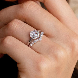 Kirk Kara Rose Cut Soft Petal Halo Diamond Engagement Ring