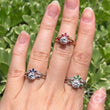Load image into Gallery viewer, Kirk Kara Rose Cut White Diamond &amp; Blue Sapphire Leaf Engagement Ring
