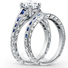 Load image into Gallery viewer, Kirk Kara &quot;Stella&quot; Blue Sapphire Diamond Wedding Band
