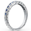 Load image into Gallery viewer, Kirk Kara White Gold &quot;Stella&quot; Blue Sapphire Diamond Wedding Band Angled Side View
