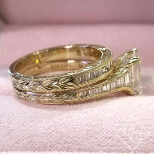 Kirk Kara Stella Emerald Cut Center Channel Set Diamond Engagement Ring