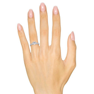 Kirk Kara White Gold "Stella" Graduating Diamond Engagement Ring On Model
