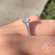 Load image into Gallery viewer, Kirk Kara White Gold &quot;Stella&quot; Graduating Diamond Engagement Ring On Hand
