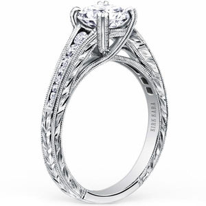 Kirk Kara White Gold "Stella" Graduating Diamond Engagement Ring Side View