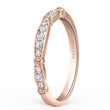 Load image into Gallery viewer, Kirk Kara Rose Gold &quot;Stella&quot; Milgrain Diamond Wedding Band Angled Side View
