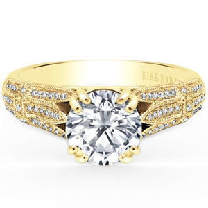 Kirk Kara "Stella" Pave Set Split Shank Diamond Engagement Ring