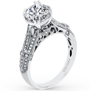 Kirk Kara "Stella" Pave Set Split Shank Diamond Engagement Ring