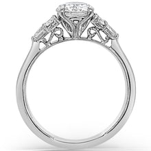 Load image into Gallery viewer, Kirk Kara &quot;Stella&quot; Pear Round Side Stone Diamond Engagement Ring
