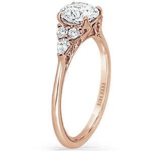 Kirk Kara "Stella" Pear Round Side Stone Diamond Engagement Ring