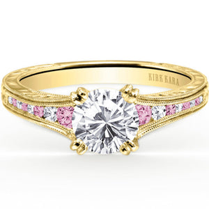 Kirk Kara "Stella" Pink Sapphire and Diamond Engagement Ring