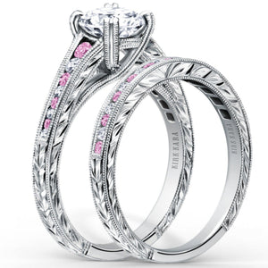 Kirk Kara "Stella" Pink Sapphire and Diamond Engagement Ring
