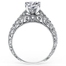 Load image into Gallery viewer, Kirk Kara White Gold Stella Princess Cut Diamond Engagement Ring Side View
