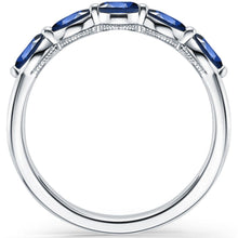 Load image into Gallery viewer, Kirk Kara &quot;Stella&quot; Prong Set Marquise Blue Sapphire Wedding Band
