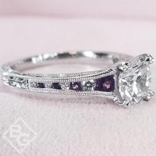 Load image into Gallery viewer, Kirk Kara &quot;Stella&quot; Purple Amethyst Diamond Engagement Ring
